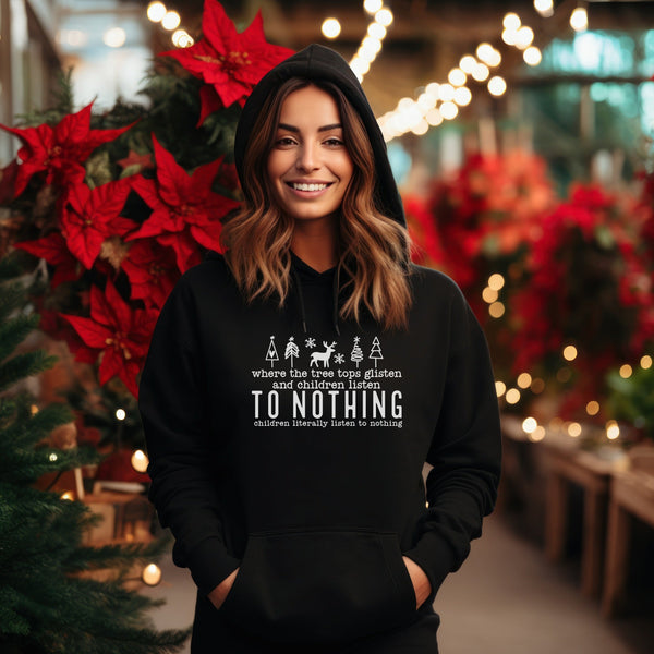 C & Win Sports Where The Tree Tops Glisten Hoodie Black / S - C & Win Sports